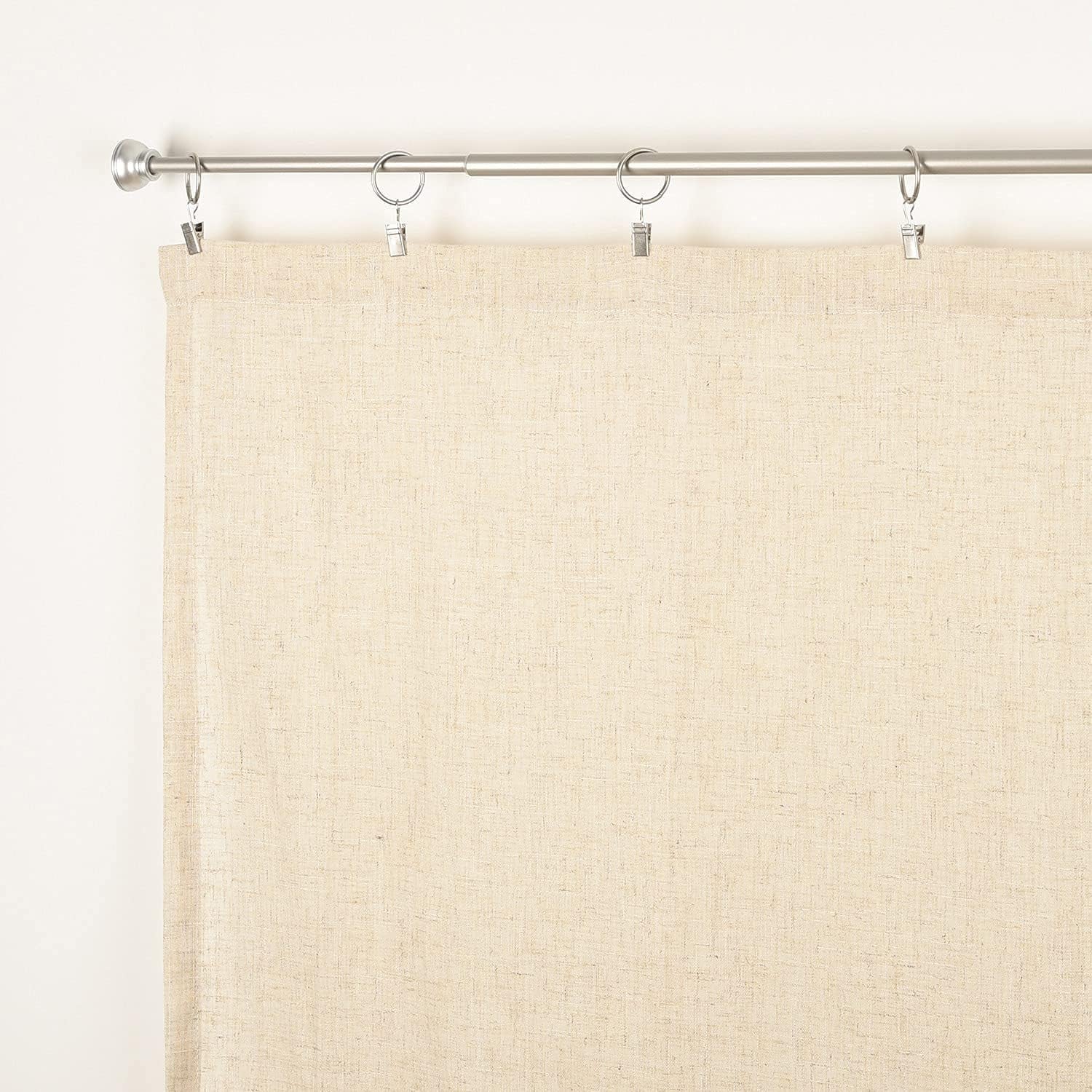 2 Pack Spring Tension Rod, 1/2-Inch Decorative Tension Drapery Rod for Window, Nickle, (17-26 Inches)