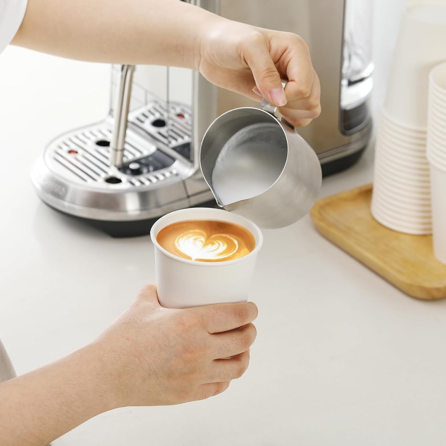 120 Pack 8 Oz Paper Cups, Coffee Cups, White Paper Hot/Cold Disposable Beverage Drinking Cup for Water, Juice, Coffee, Tea