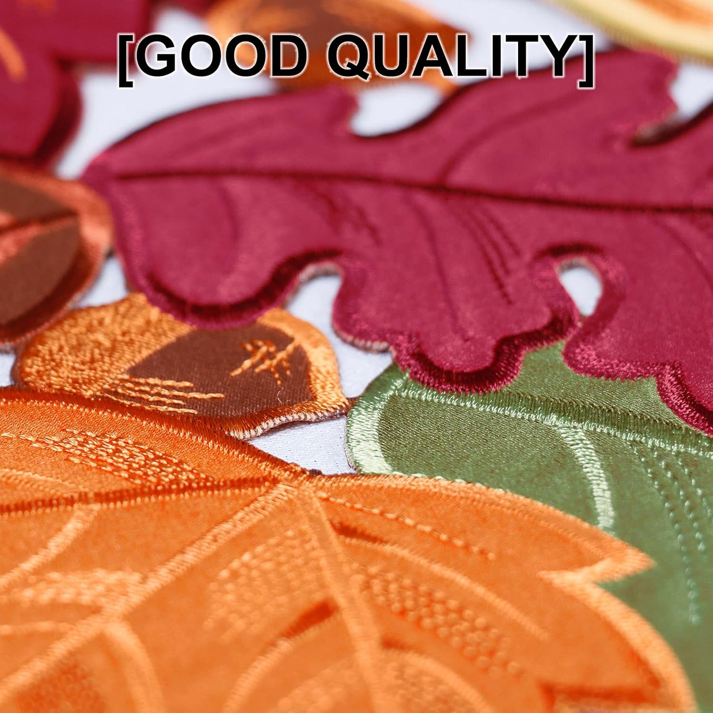 Thanksgiving Runner, Fall Leaf Table Runner for Autumn Home Decorations, Fall Table Centerpieces, Embroidered Cutwork Farmhouse Harvestmaple Leaf Runner, 13 Inch X 36 Inch