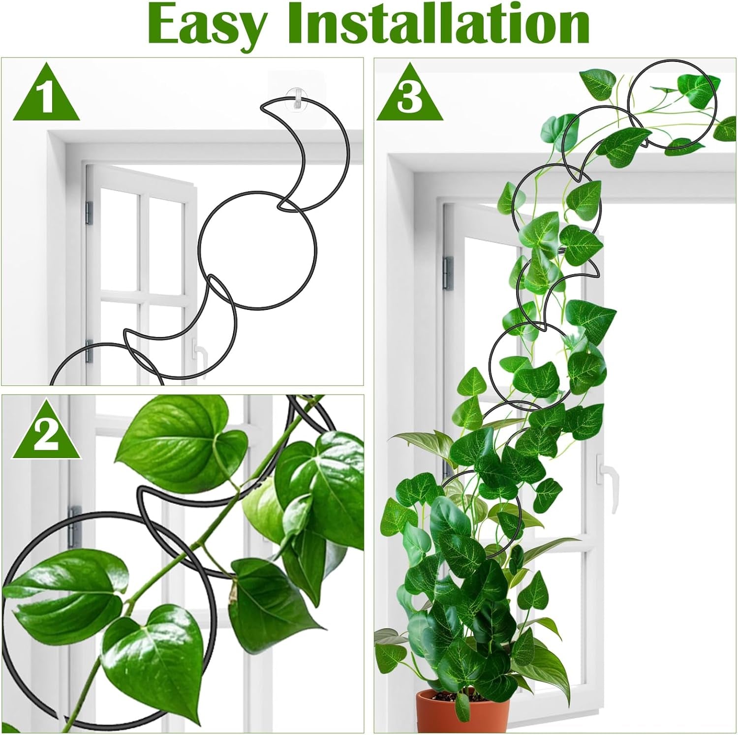 18 Pcs Chain Trellis for Climbing Plants Indoor Outdoor,Wall Plant Vine Climbing Support for Potted Plants,Houseplant Accessorie for Climbing Plants Pertains to Monstera,Pothos,Ivy,Wisteria
