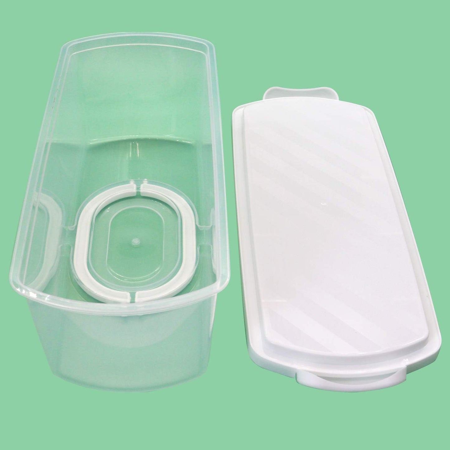 Portable Plastic Rectangular Loaf Bread Box with Transparent Lid, Bread Keeper for Carrying and Storing Loaf Cakes,Banana Bread,Pumpkin Bread,Quick Breads (White)