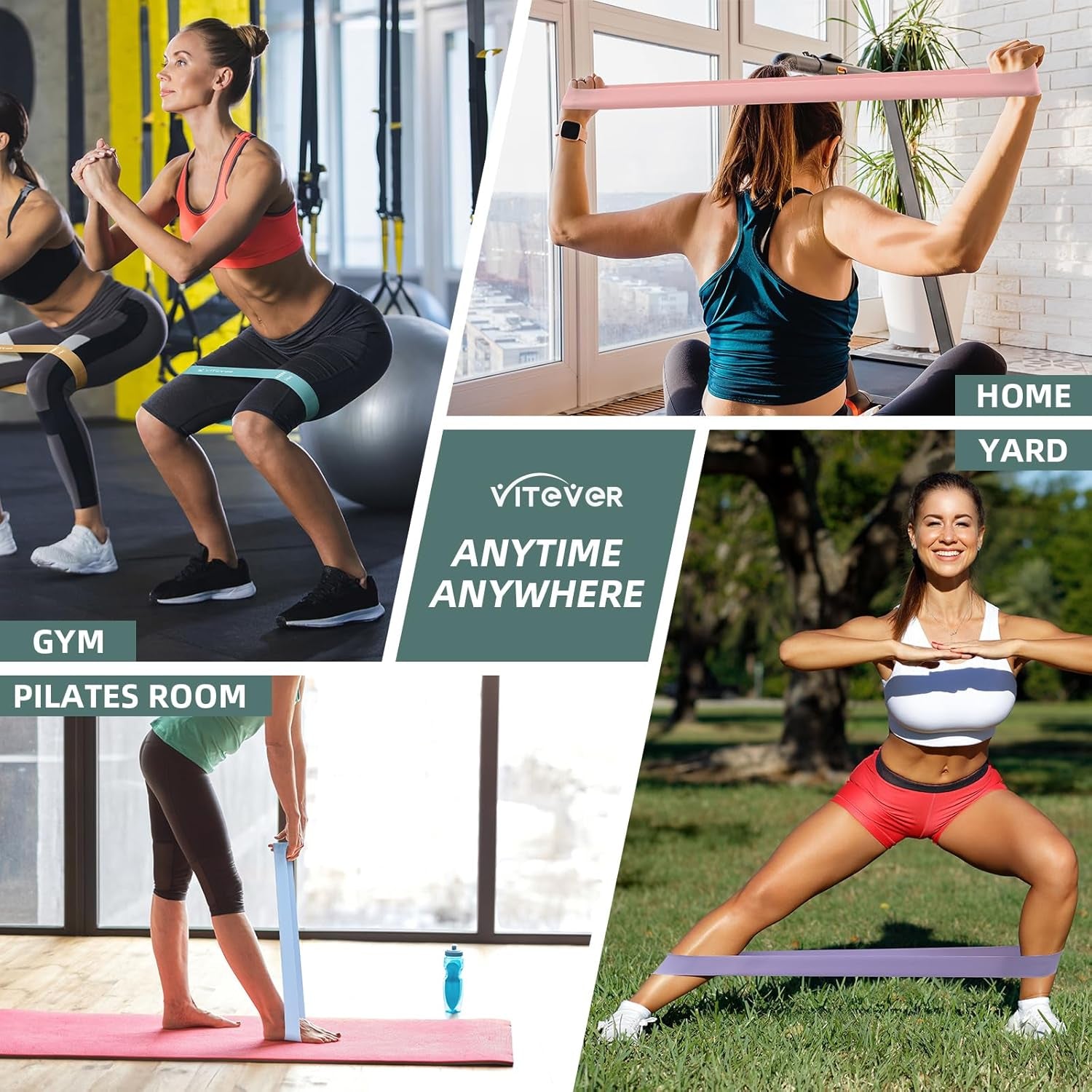 Booty Bands Set, Resistance Bands for Working Out, Exercise Bands for Women and Men Legs and Butt, Stretch Bands for Pilates, Yoga Starter Set