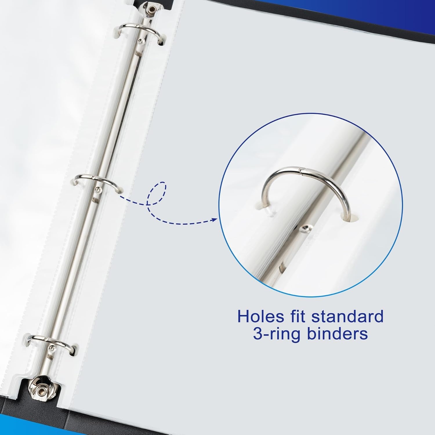 50 Pack Clear Sheet Protectors, 5.5 X 8.5 Inch Page Protectors for Mini 3 Ring Binder,Top Loading Paper Protector for Documents and Photos