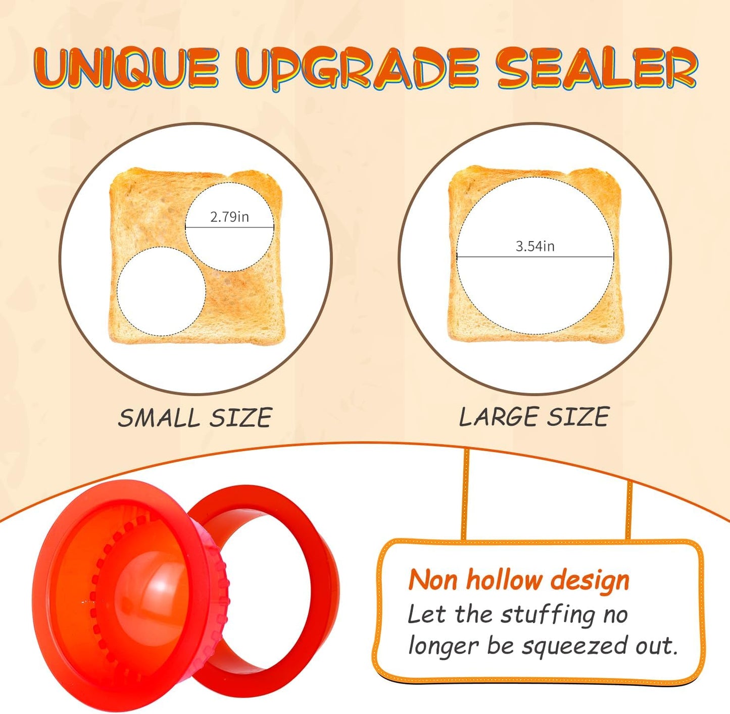 Sandwich Cutter and Sealer - 5 PCS Decruster Sandwich Maker - Peanut Butter and Jelly Crustless Sandwich Bread Pancake Maker Cookie Cutter for Kids Children Boys Girls