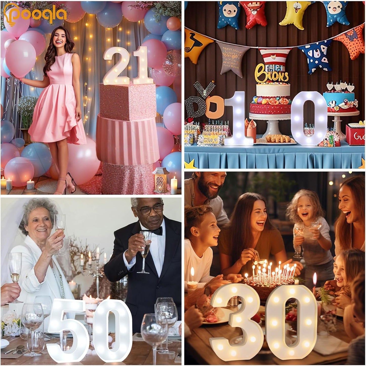 LED Light up Numbers, Warm White and Cool White Decorative Lighted Marquee Numbers, Light up Numbers for 1St Birthday, Boys Girls, Party, Wedding, Bar, Night Light, Room Decor, Number 1