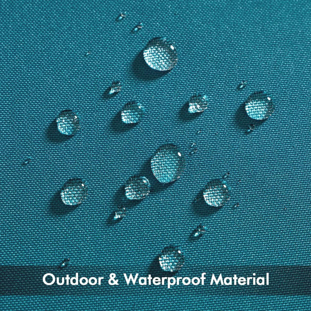 Pack of 2 Decorative Outdoor Waterproof Pillow Covers Square Garden Cushion Sham Throw Pillowcase Shell for Spring Patio Tent Couch 16X16 Inch Deep Blue