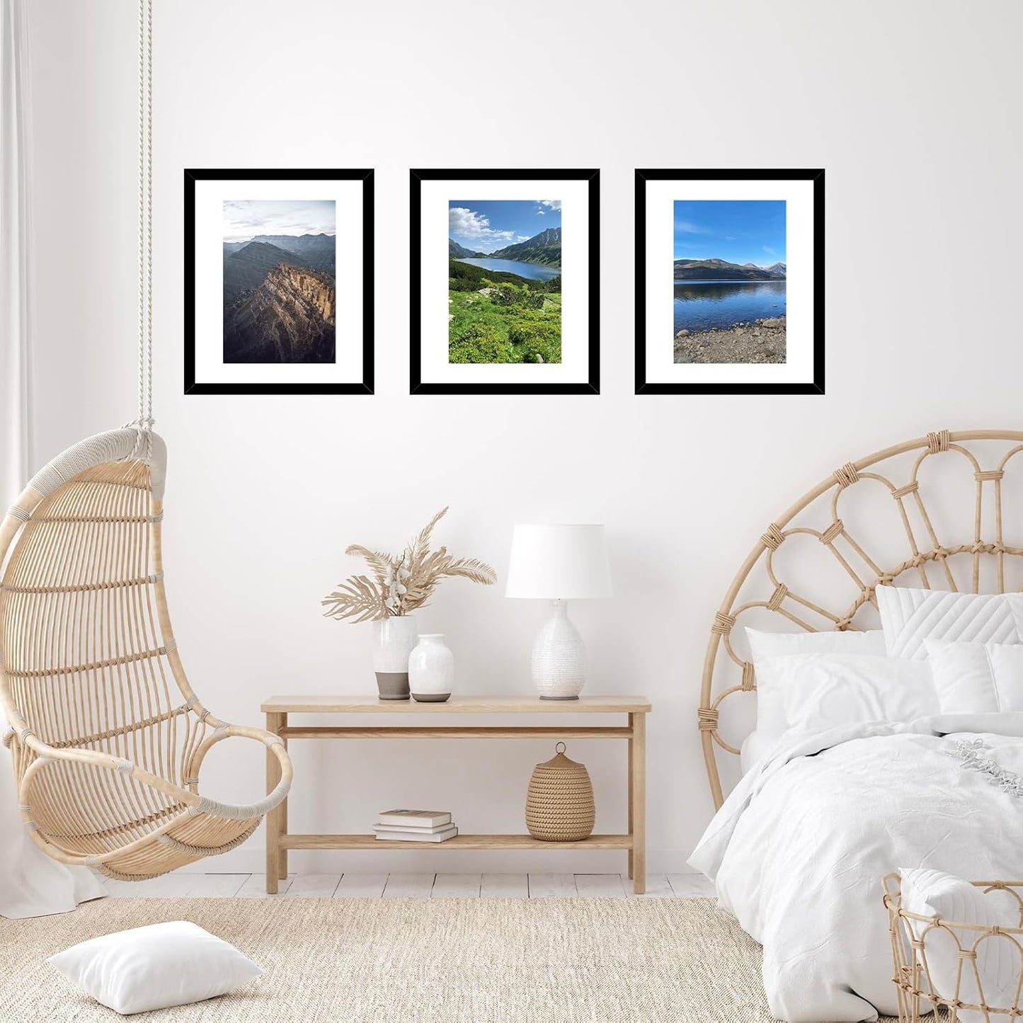 12X15 Picture Frame with Mat, Display 8X12 with Mat or 12 X 15 without Mat, Wood 12 by 15 Photo Frames for Wall Hanging, 1 Pack, Black