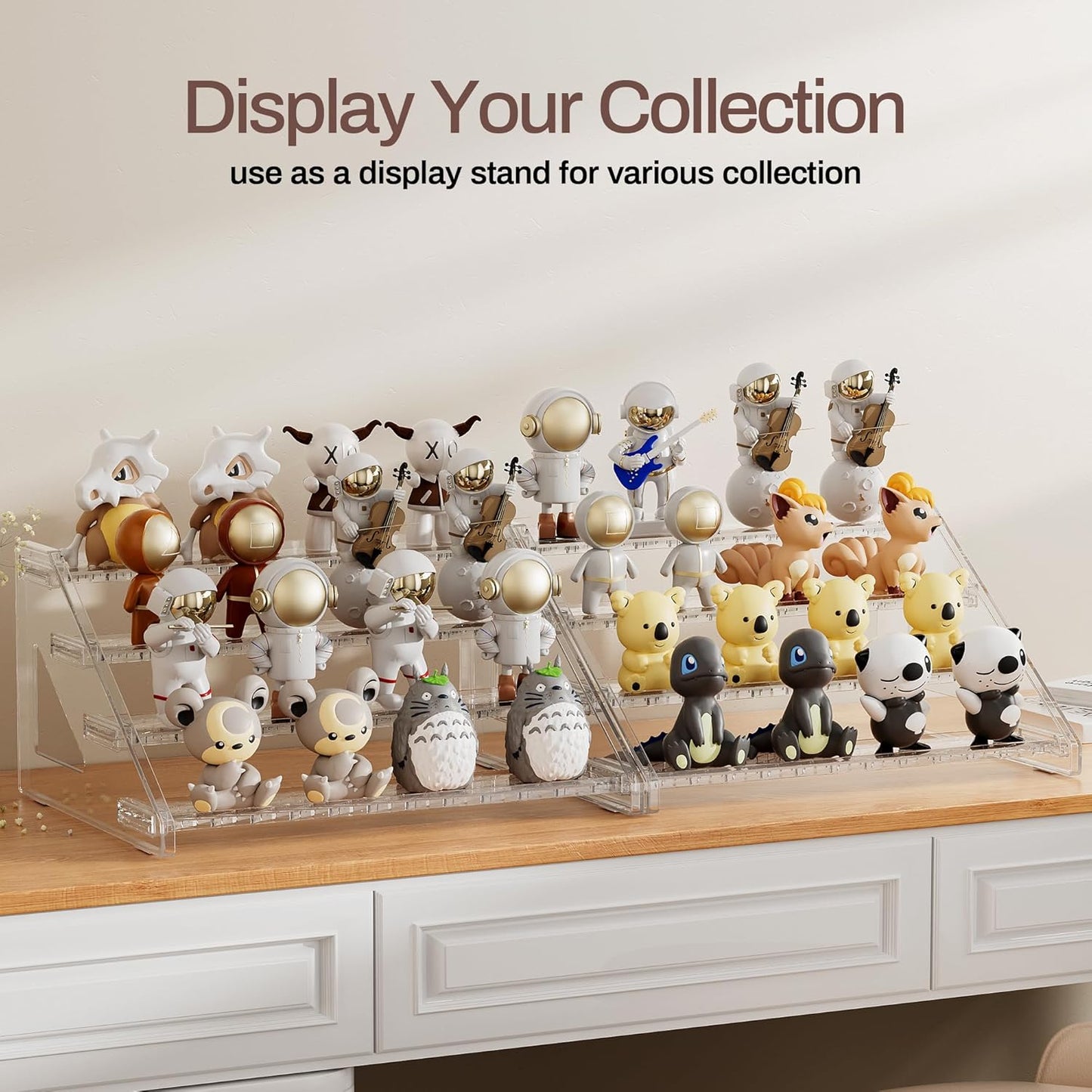 Perfume Organizer Stand Holder, 12.4 Inch 4 Tier Cologne Organizer for Men, Large Shelf Risers with Anti-Slip for Figures, Dessert Shelves for Party, Riser Stand for Cupcake,Perfume,Dessert