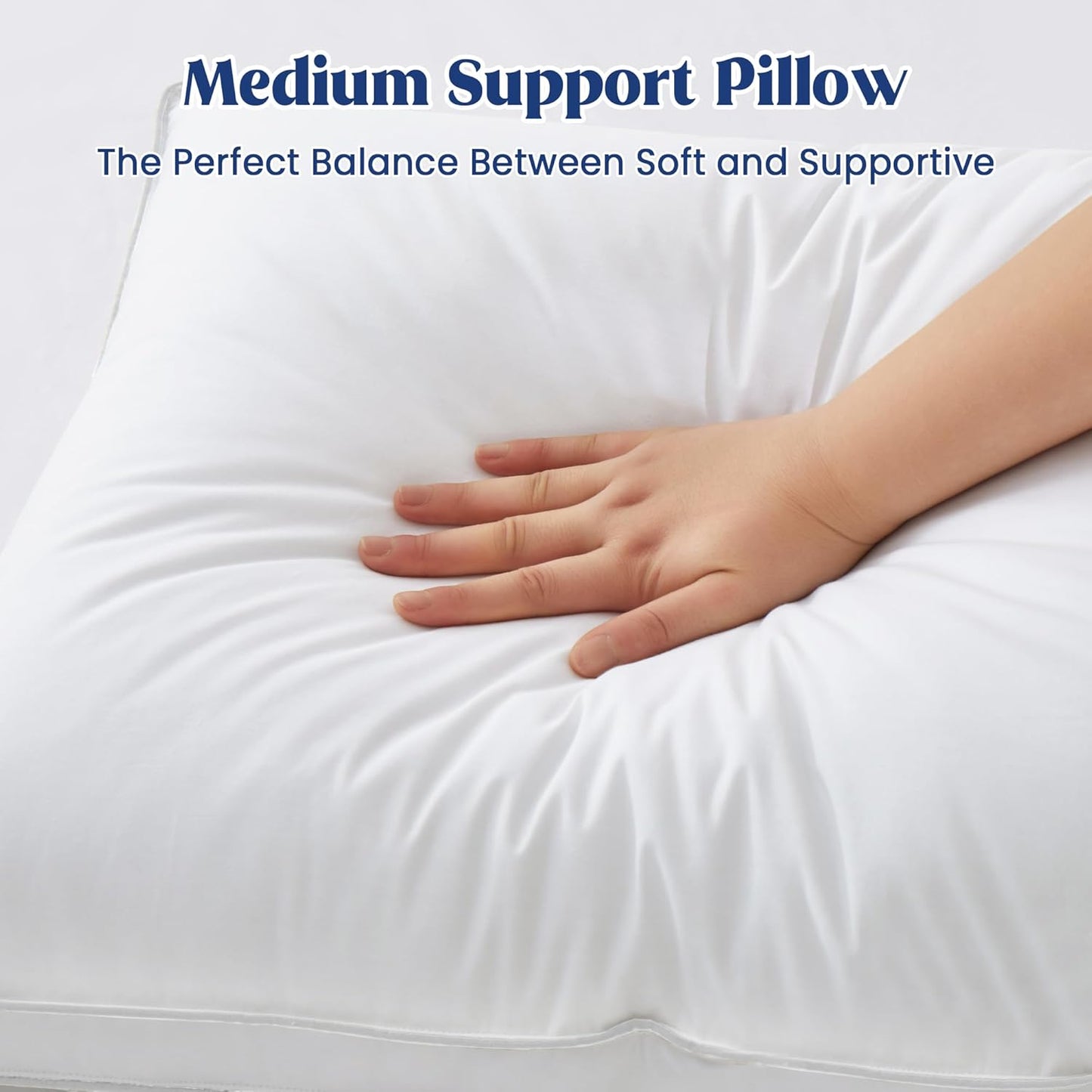 ® Feather Pillows with 100% Cotton Cover, Set of 2 Gusseted Bed Pillows for Sleeping, King Size
