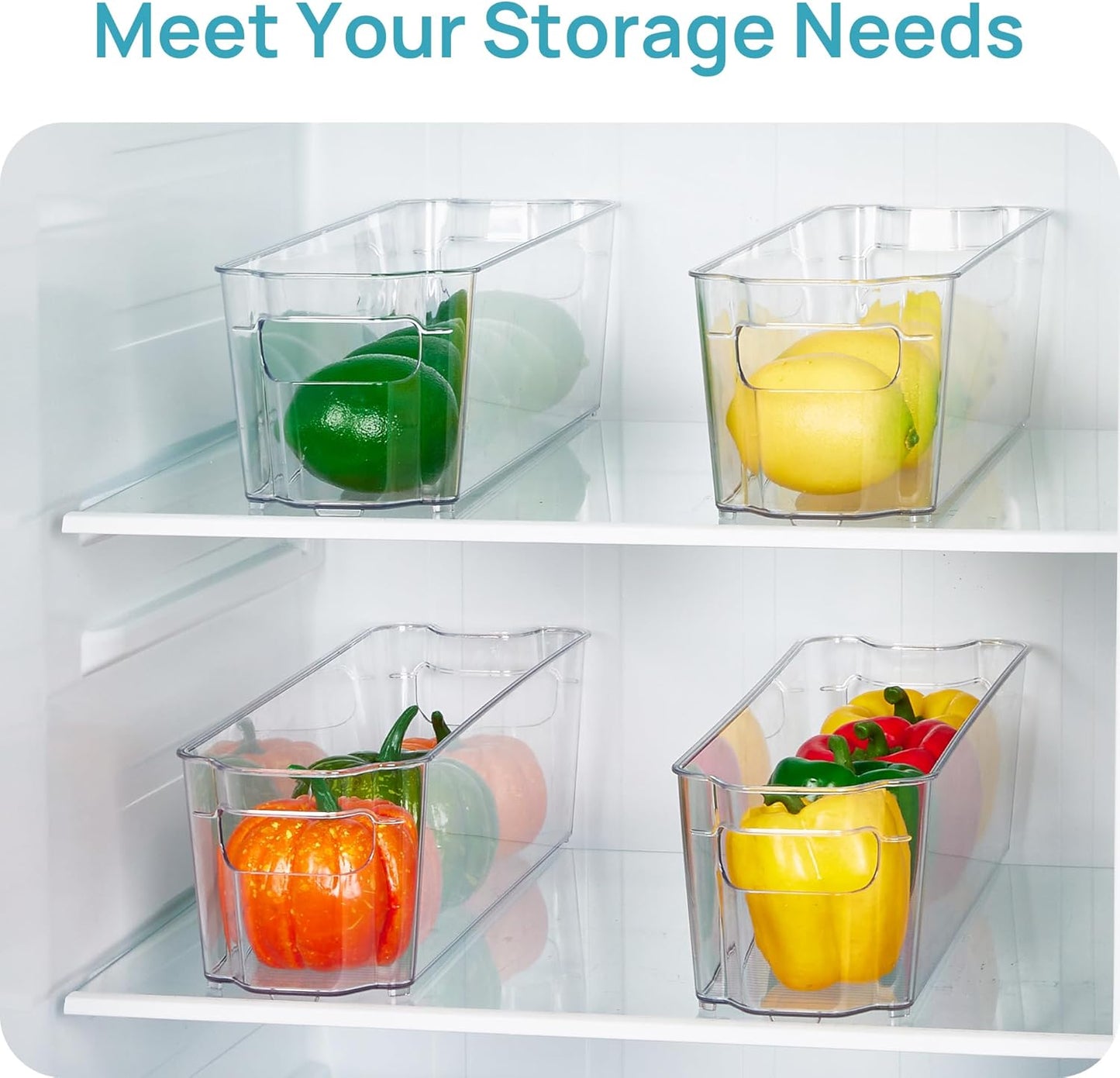 Breastmilk Storage Container 4PCS Set, Clear Freezer and Fridge Organizer Bins, Plastic Storage Bins for Breast Milk, Baby Pouches, Formula, Bottles and Yogurts, 4.3’’ Width, 14.7" Long