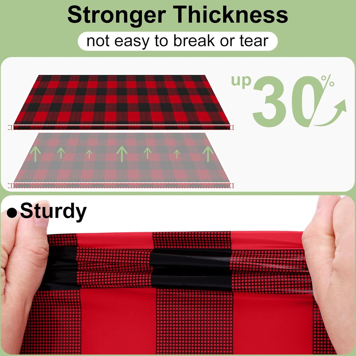 3 Packs Buffalo Disposable Table Cloth, 54 X 108 Inch Waterproof Plastic Tablecloth, Rectangle Black and Red Checkered Table Covers for Picnic, Birthday, Party