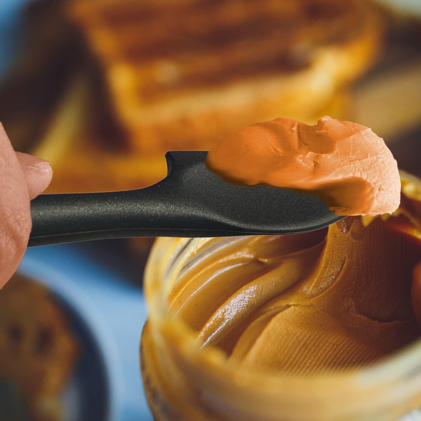 Silicone Mini Spatulas, Curved Small Spatula with Shallow Bowl for Kitchen, Seamless Jar Scraper for Cooking Baking, Wet Pet Food Spatula, 8.2 IN, 4 Pack