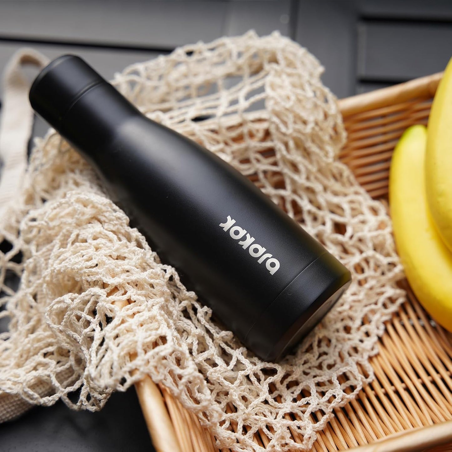 12Oz Water Bottles Stainless Steel Double Wall Vacuum Insulated Small Water Bottles for Travel,Midnight Black