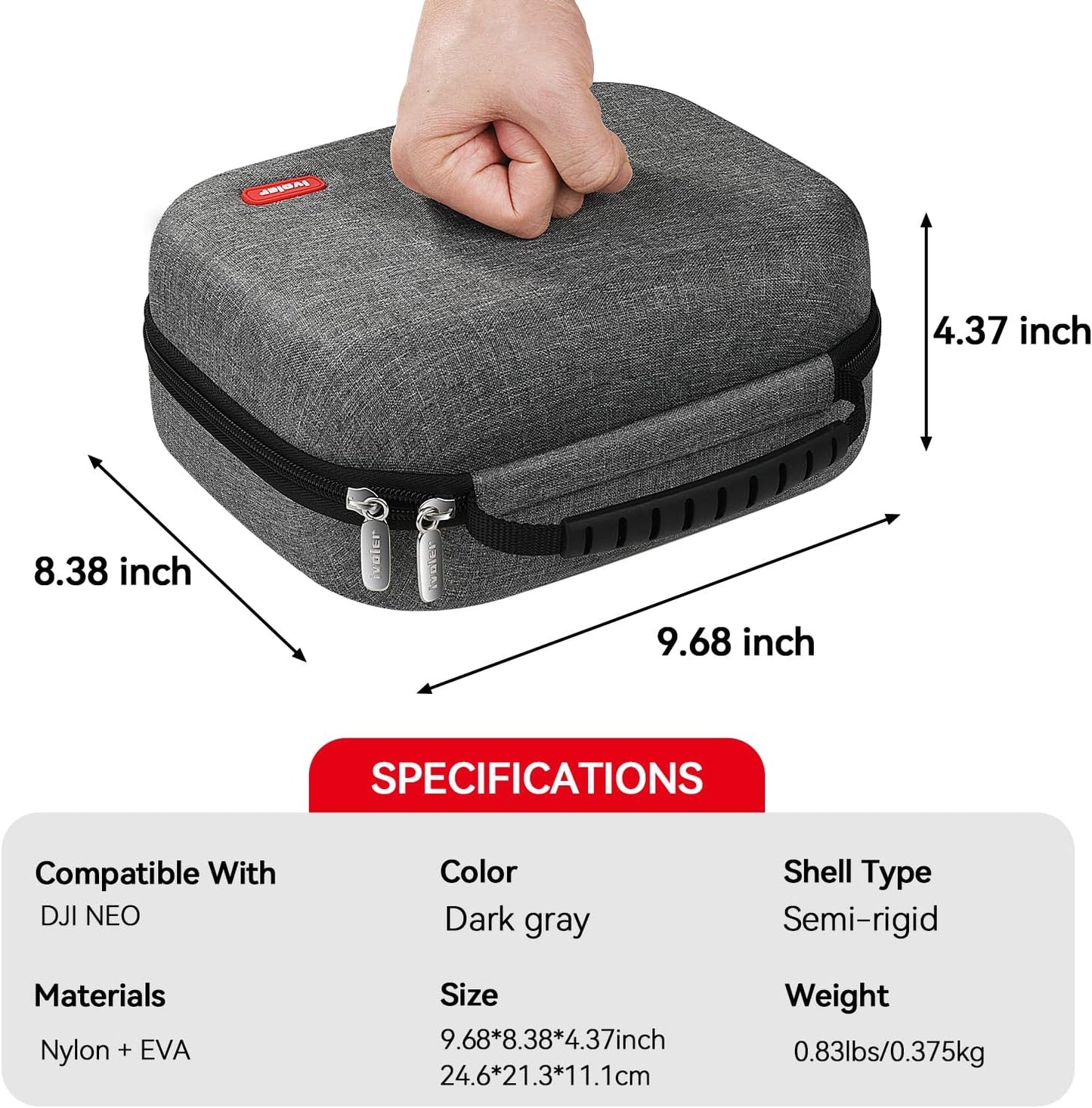 Lightweight & Compact Carrying Case for DJI Neo Drone – Easy-To-Carry Hard Bag for Fly More Combo, RC-N3 Controller,Batteries Accessories