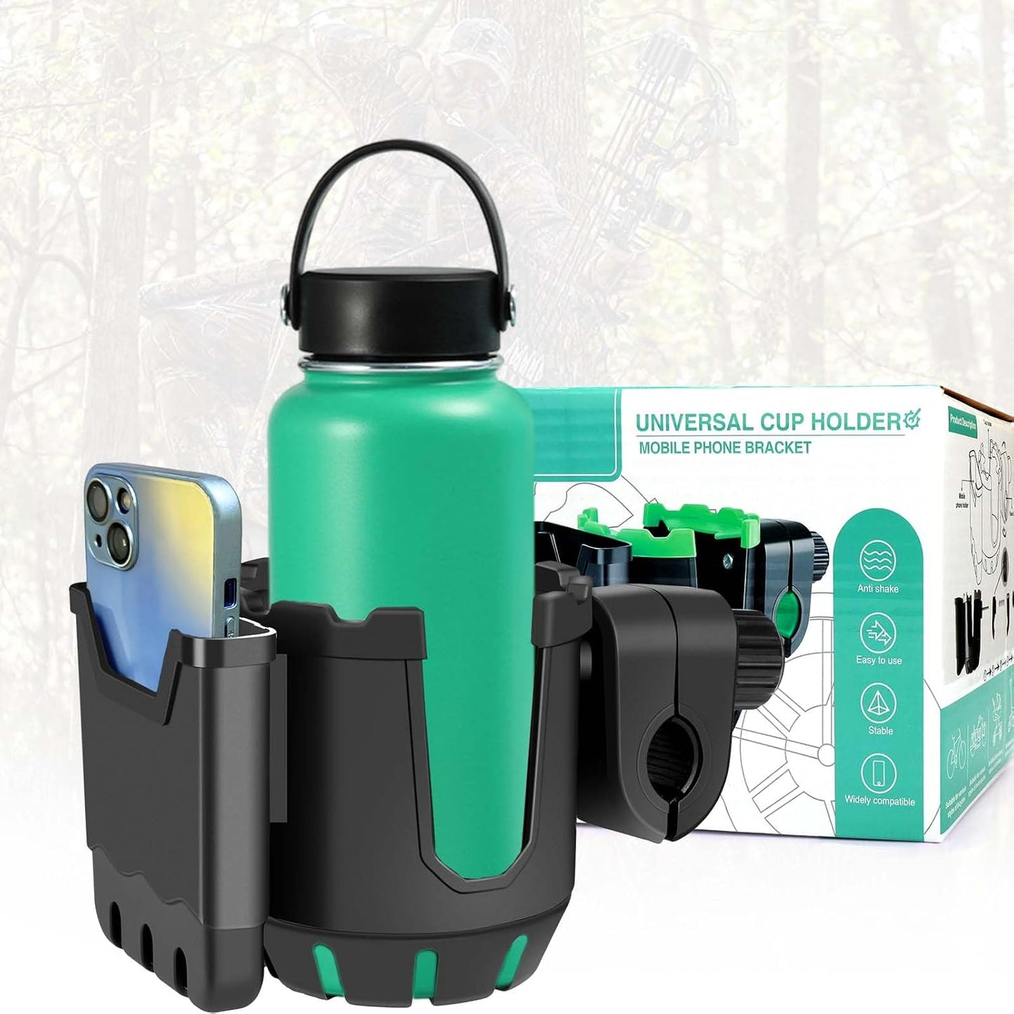 Hunting Accessories,Tree Stand Cup Holder for Deer Duck Turkey Hunting Essentials,Hunt Gear Gifts for Men,Tethered Saddle Huntings Platform System Kit Hunt Ground Blind Swivel Chair Equipment (1PCS)