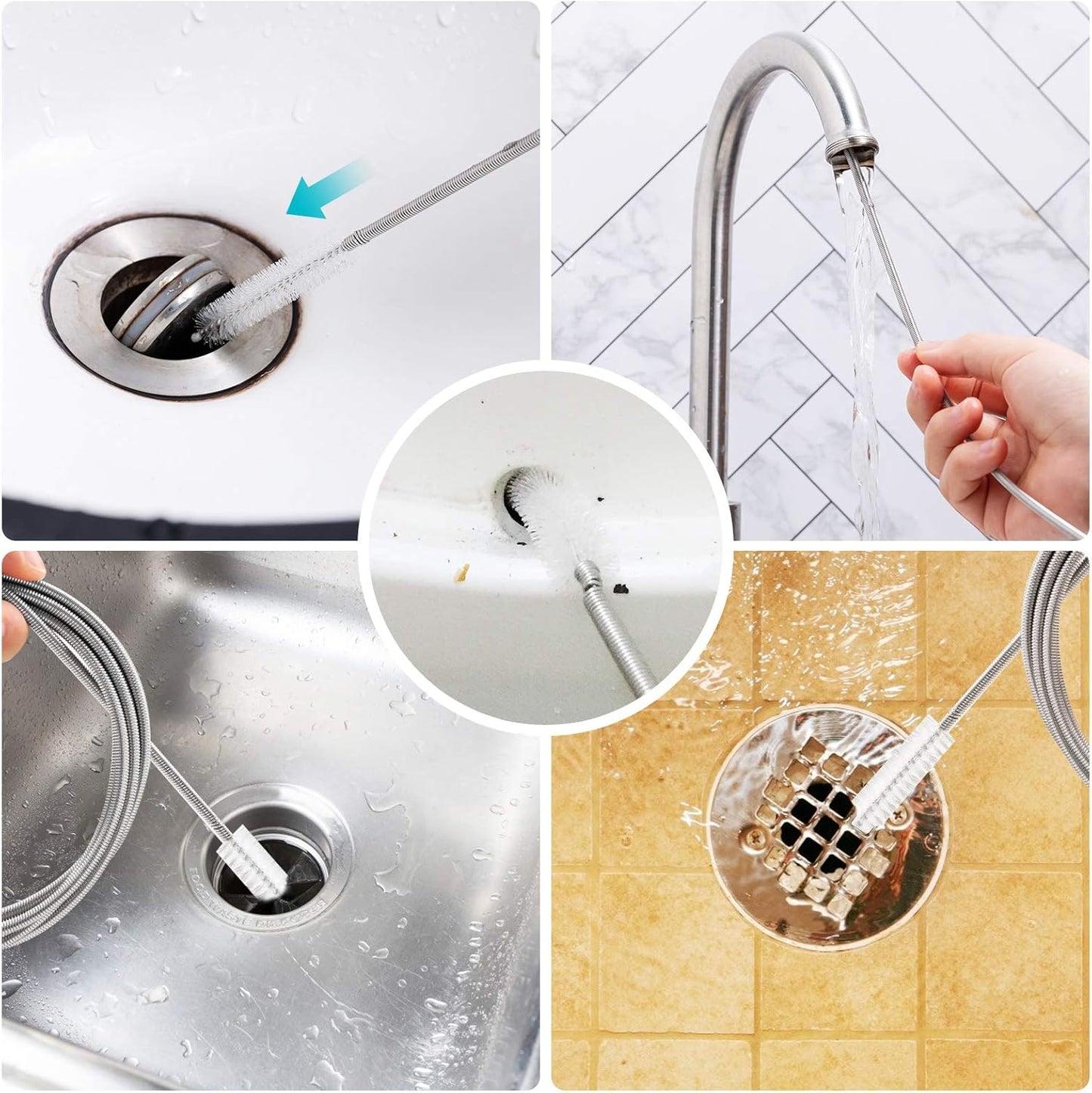 Long Drain Brush Flexible Feeding Tube Brush Slim Cleaning Brush Hose Pipe Brush