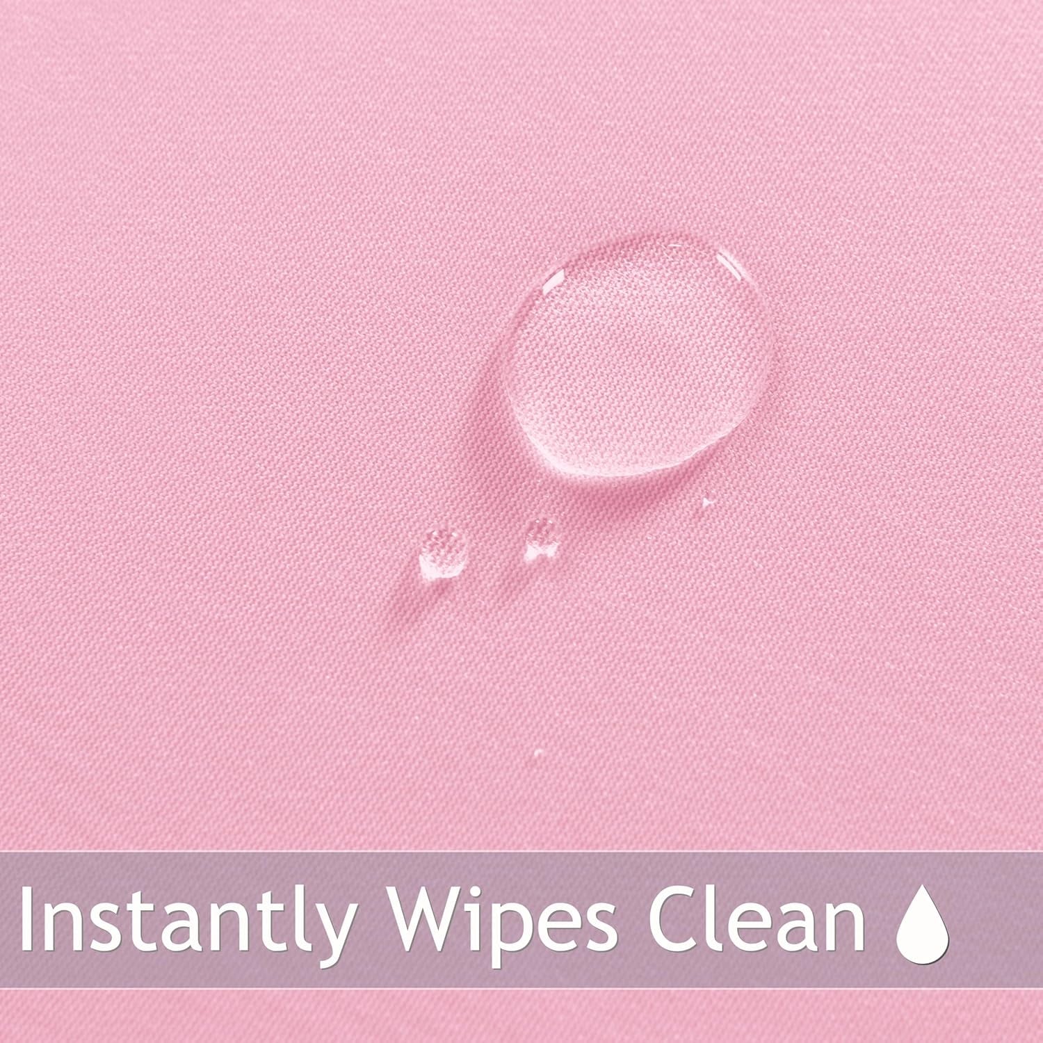 Fitted round Table Cloth, Reversible Waterproof Stain Resistant Elastic Stretch Tablecloth, Wipe Clean Table Cover for Outdoor/Indoor Use, Fits round Tables up to 40" - 44" Diameter, Baby Pink