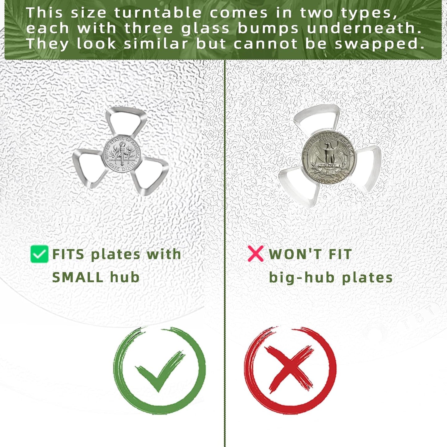 Smallest 9.6 Inch Microwave Plate Replacement Compatible with Panasonic Microwave Glass Plate F06016D00XN, 9.6" Microwave Plate Replacement for Nostalgia 0.7 Cu.Ft. 700W Small Retro Microwaves