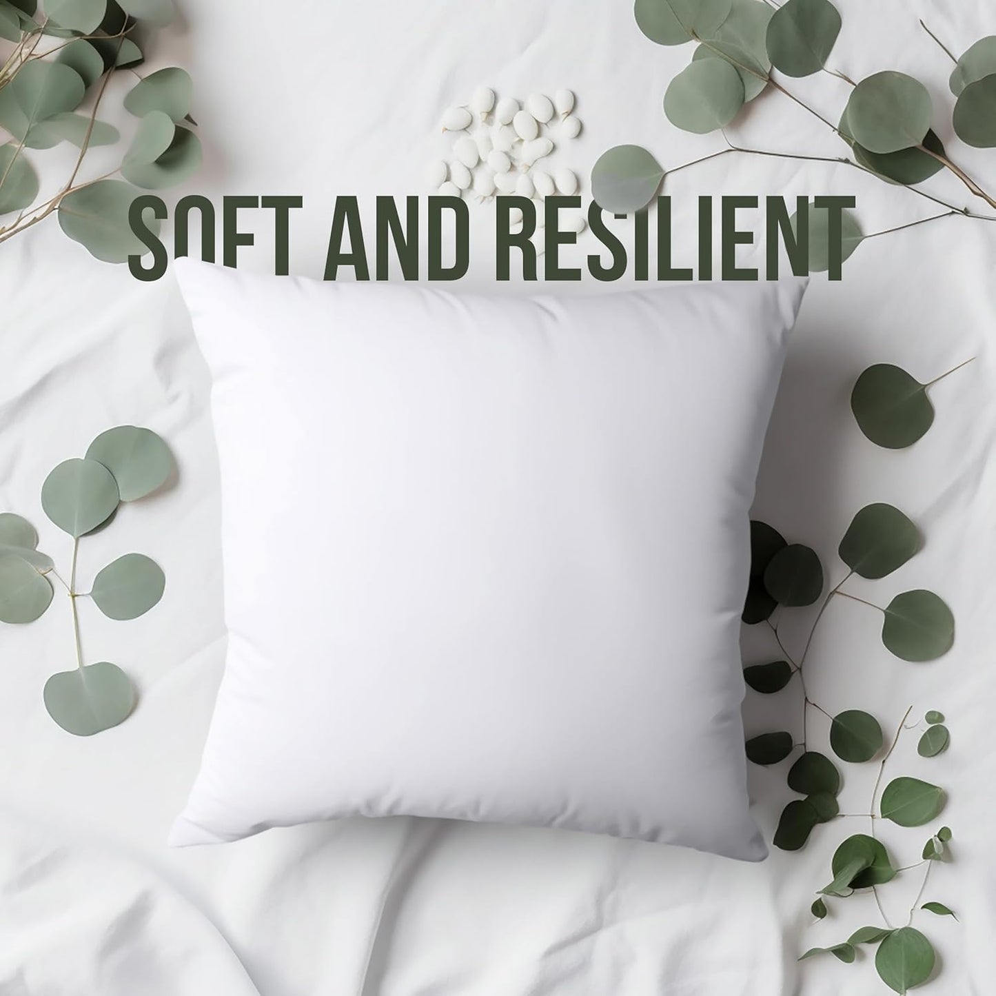 Decorative Throw Pillow Insert (18 X 18 Inches, White) – Set of 1, Ideal for Sofa, Couch, and Bed