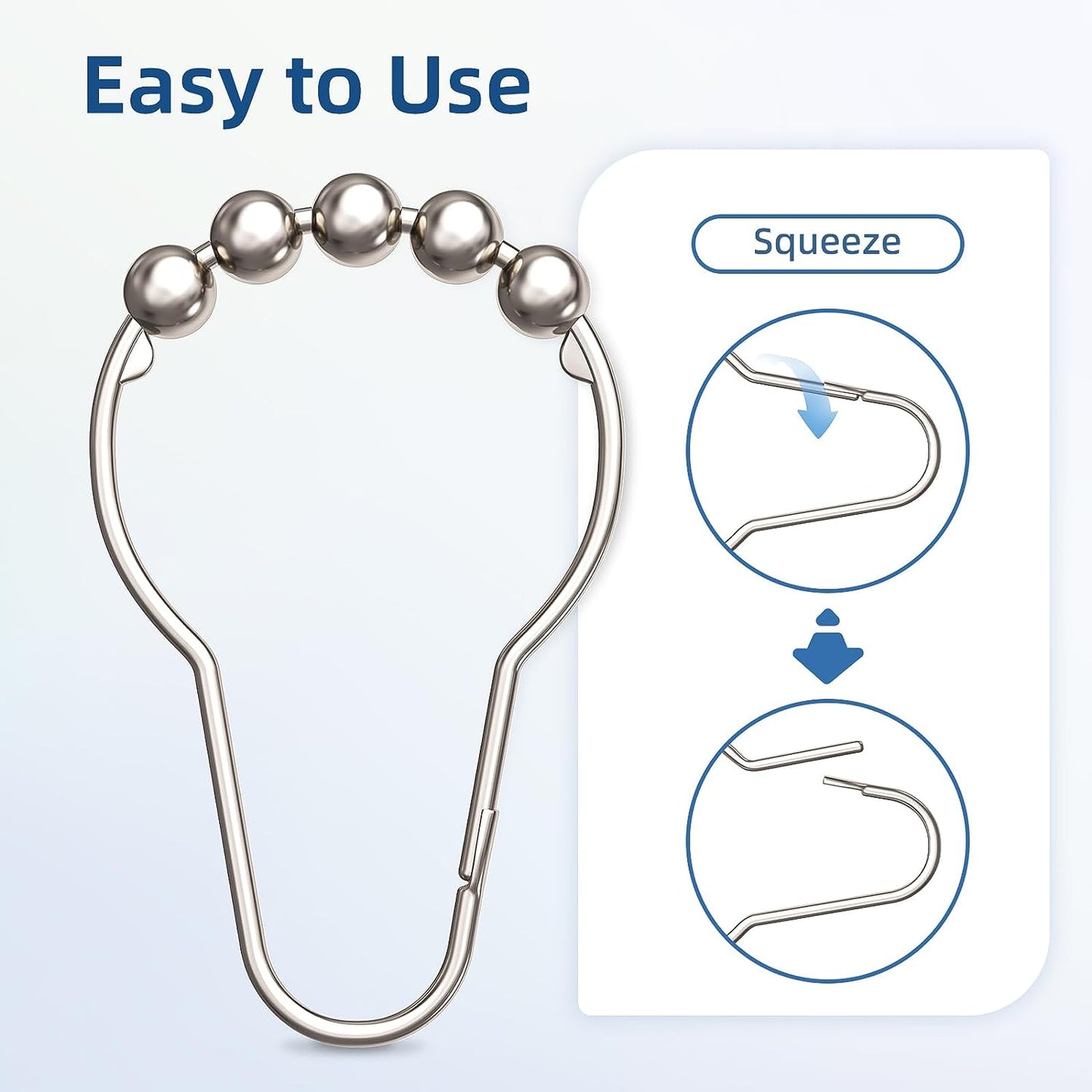 Clear Shower Curtain Liner 72 X 78 and Nickel Shower Curtain Rings