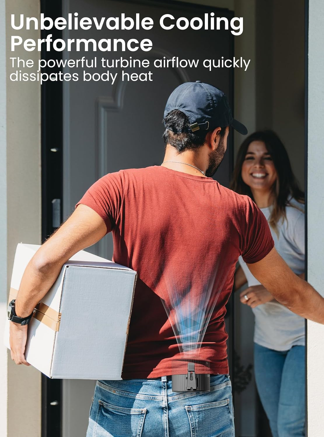 Latest Portable Waist Fan with LED Display, Personal Cool Clip Fan with 5 Speeds, 11000 RPM Strong Airflow, Undershirt Clip with 21H Working Time, Wearable Belt Design for Outdoor Jobsite Farm