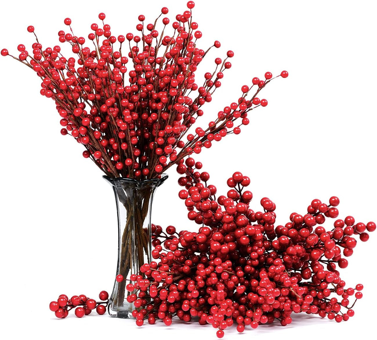 12 Pack Berry Stems - 12.6'' Holly Berry Stems for Christmas Tree Filler Branches, Red Berries Christmas Decor, Picks, Artificial Cranberries Ornaments Crafts Holiday Home Decor