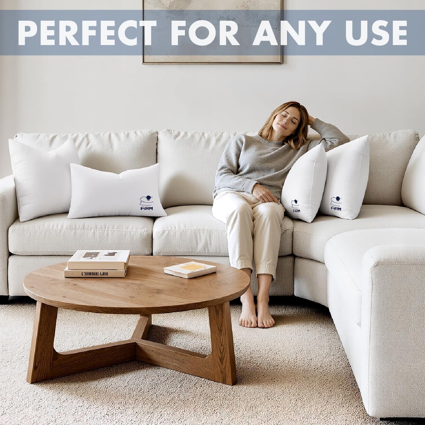 12X20 Throw Pillow Inserts Set of 2, High Support Decorative Pillow Forms for Bed and Couch, 100% Virgin Fiber Filling