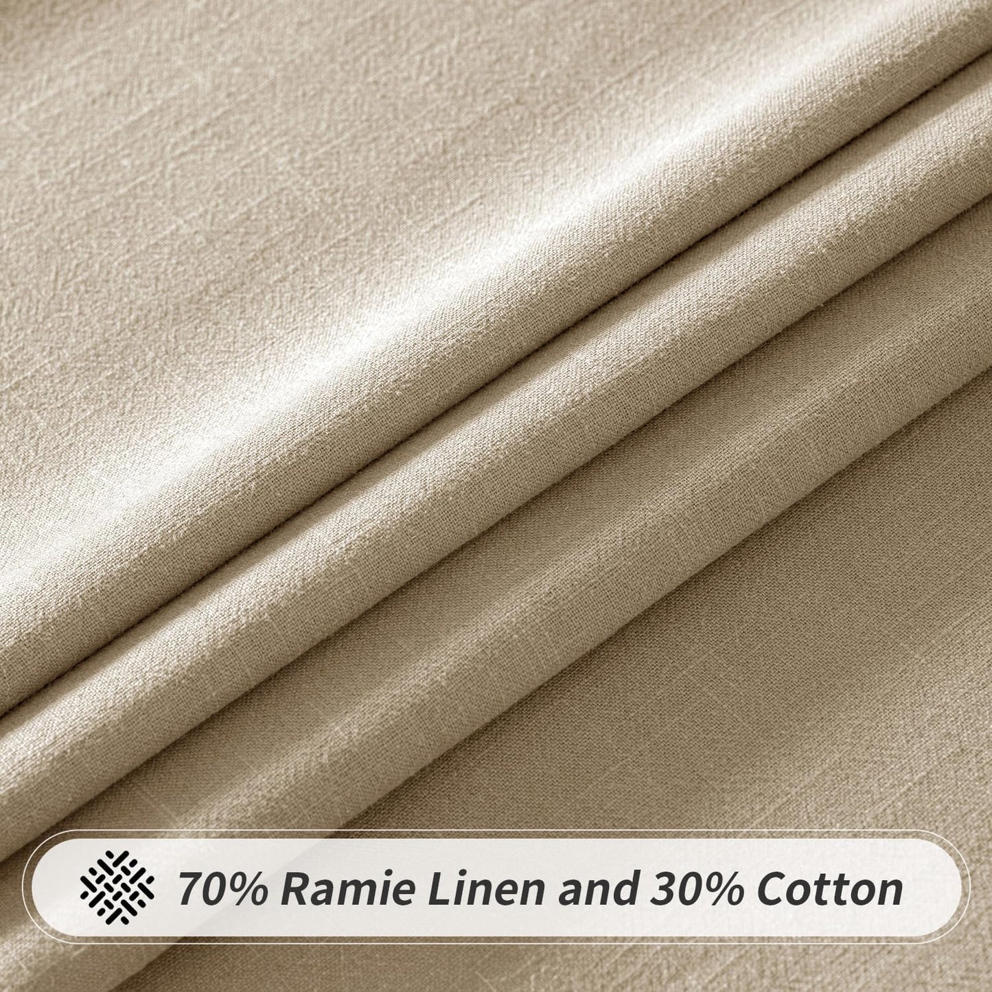 Natural Linen Cotton Blend Tablecloth Rectangle, Luxury Waterproof Stain Resistant Durable Farmhouse Oblong Table Cloth for Dining Party Christmas Weddings Birthday, 52 X 84 Inch, Ivory Cream