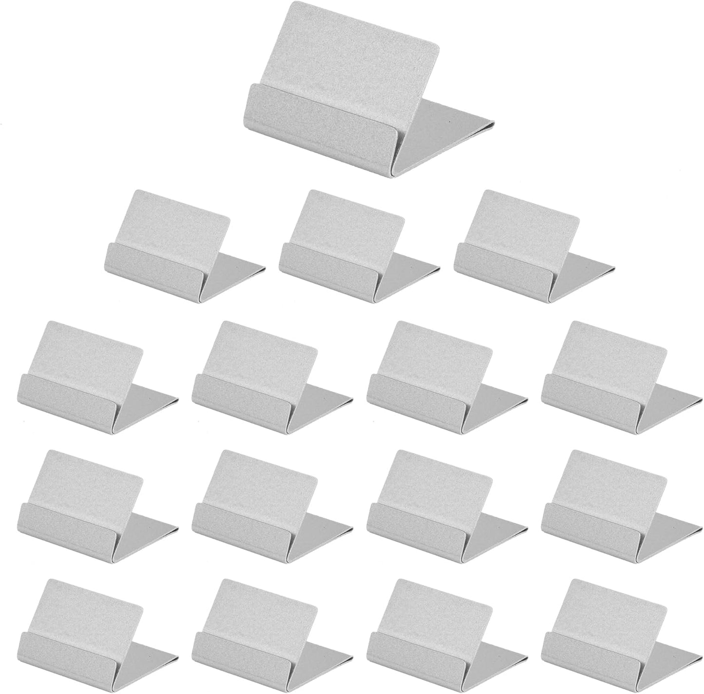Table Card Holder Metal Place Card Holders Steel Card Holders for Photos, Food Signs, Memo Notes, Weddings, Restaurants, Birthday (Silver 16PK)