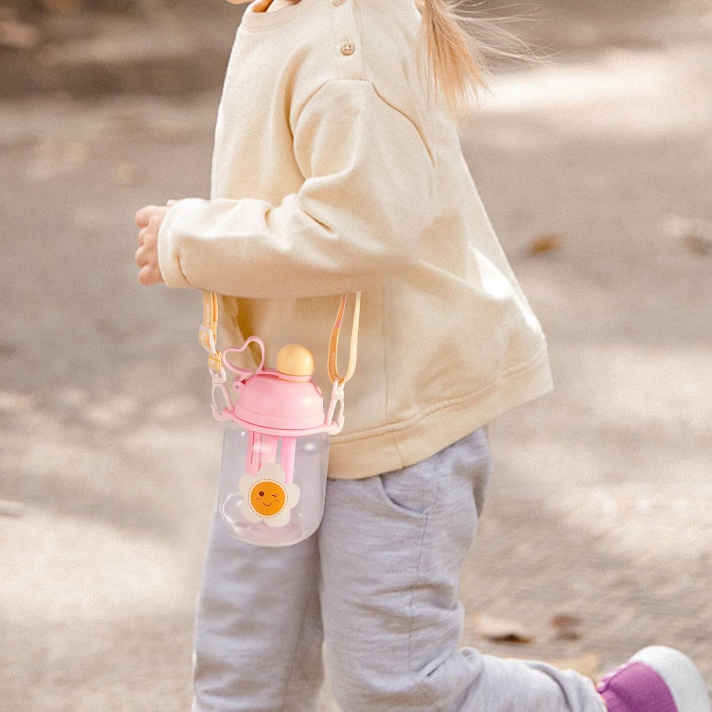 27Oz Pink Tritan Toddler Water Bottle with Straw, BPA Free, Leak-Proof, Includes Fruit Infuser Strainer, Perfect for School and Sports
