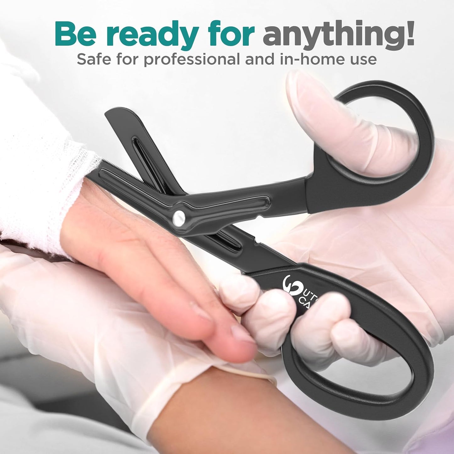 Medical Scissors Pack of 2, Stainless Steel EMT Trauma Shears for Nurses, Bandage Scissors with Stainless Steel Blades, All Purpose Surgical Shears, Black