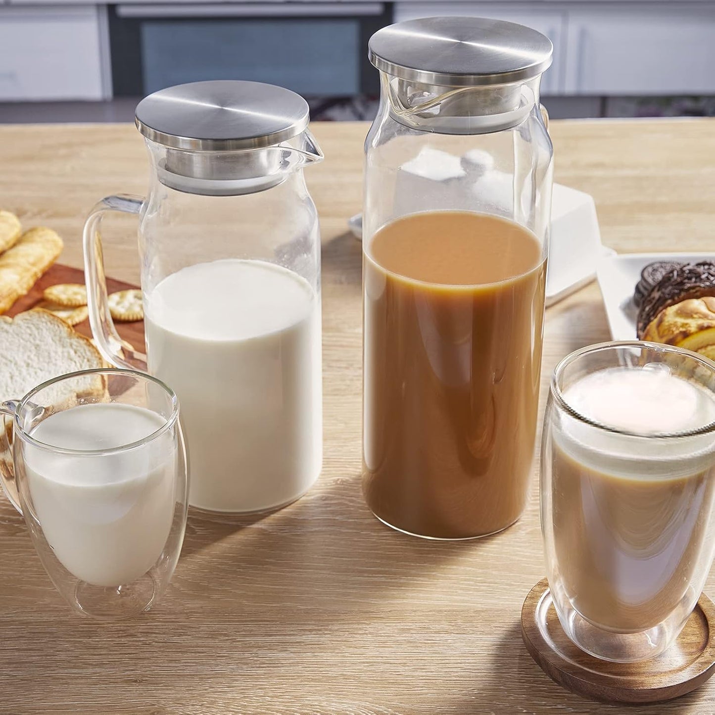 Stainless Steel Lid Replacement for All Models of Glass Pitchers except for the 1 Gallon Glass Pitcher