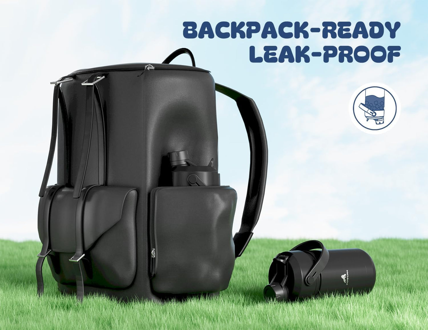 12 Oz Kids Leakproof Water Bottle: 2-In-1 Straw Spout Lid, Bpa-Free, Easy Carry, Keep Cold 24H, Cupholder Friendly, Stainless Steel Cup for Summer Camp, Playground, Trip, Birthday Gift (Dark Knight)