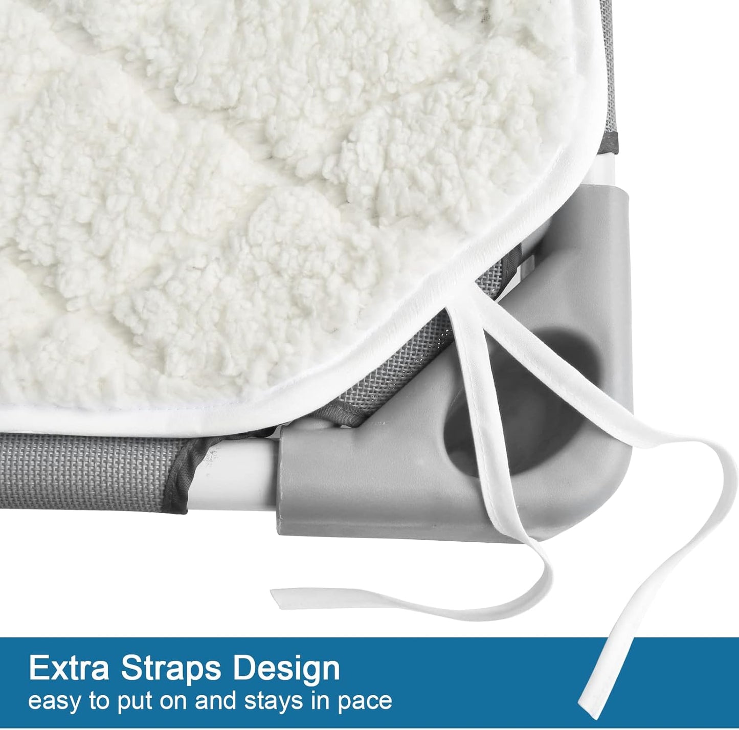 Elevated 2 Pack Soft Plush Dog/Cat Beds Pad, Waterproof with Corner Straps, Machine Washable (Pad Only, Bed Not Included)