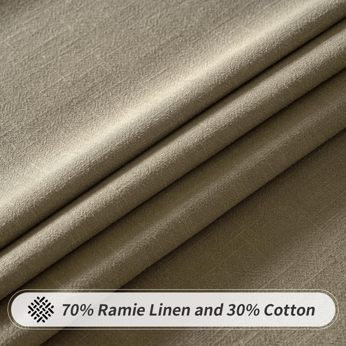 Linen Cotton Blend Tablecloth Rectangle, Luxury Waterproof Stain Resistant Durable Farmhouse Oblong Table Cloth for Dining Party Weddings Birthday Events Boho Decor, 52 X 84 Inch, Olive Green