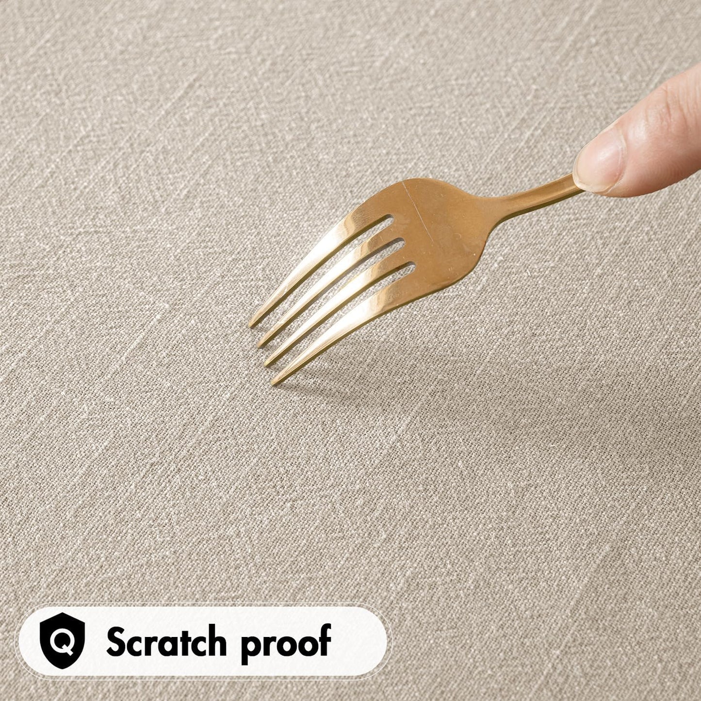 Natural Linen Cotton Blend Tablecloth Rectangle, Luxury Waterproof Stain Resistant Durable Farmhouse Oblong Table Cloth for Dining Party Christmas Weddings Birthday, 52 X 84 Inch, Ivory Cream