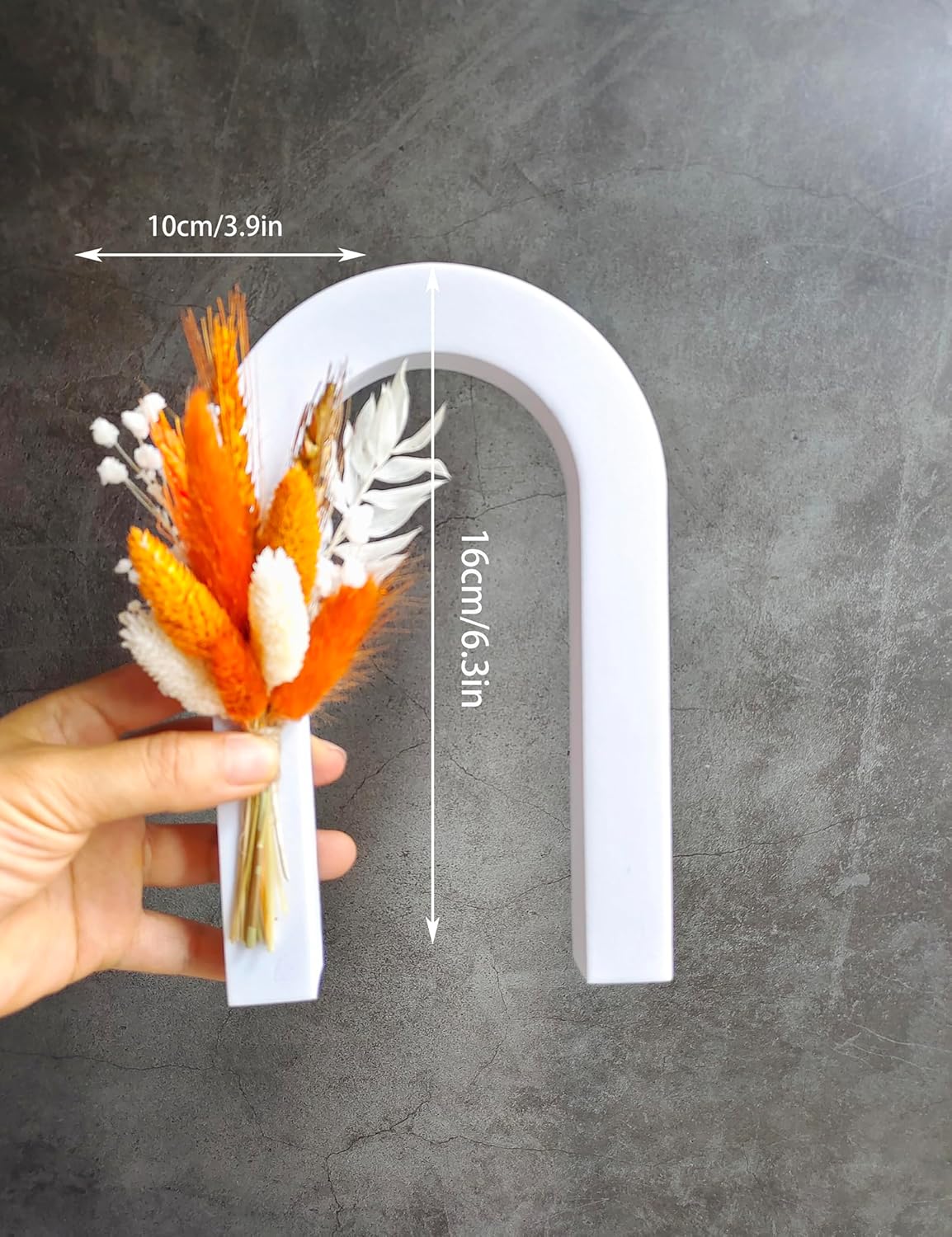 Mini Dried Flower Bouquet (Pack of 6), Fall Dried Flower Bouquet, Boutonnieres for Groom and Groomsmen. (Orange)