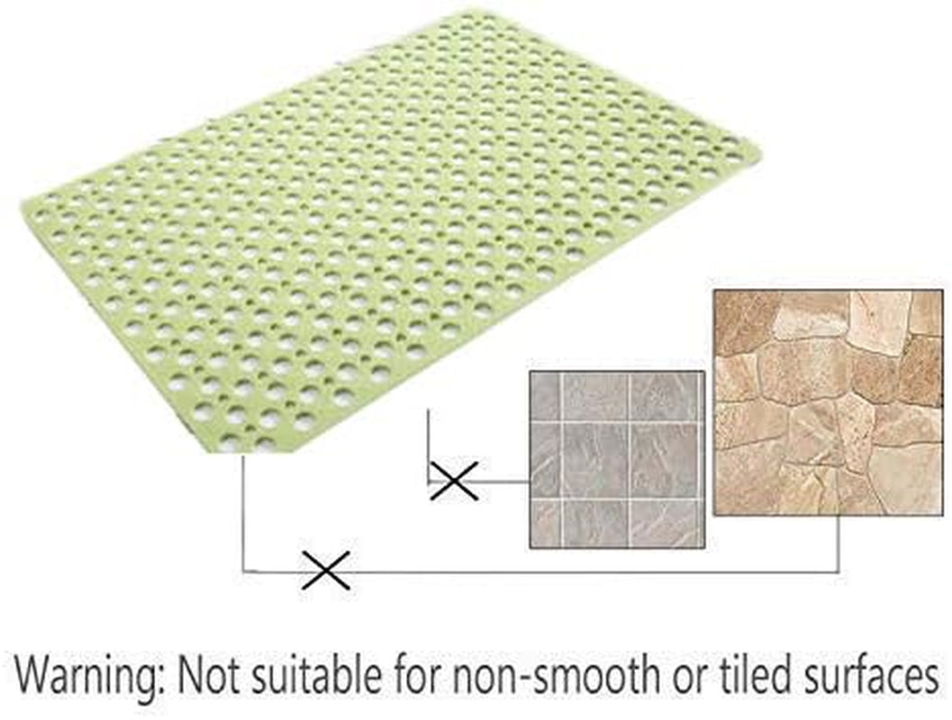 Nonslip Bathtub Mat Extra Soft TPE Bath Mat for Kids, Machine Washable Bathroom Shower Mat, Smooth/Non-Textured Tubs Only, 30L X 17W Inch (Green)