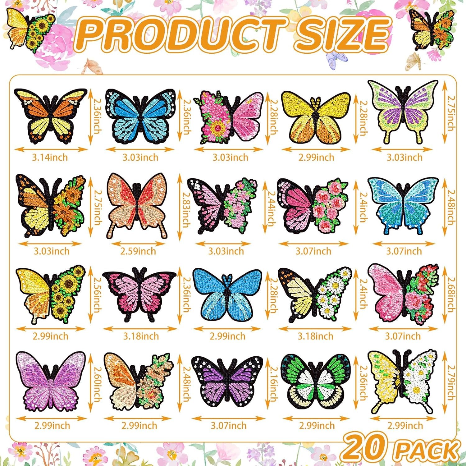 20-Piece Butterfly Diamond Painting Magnet Set - Decorative Refrigerator Art Stickers for Christmas