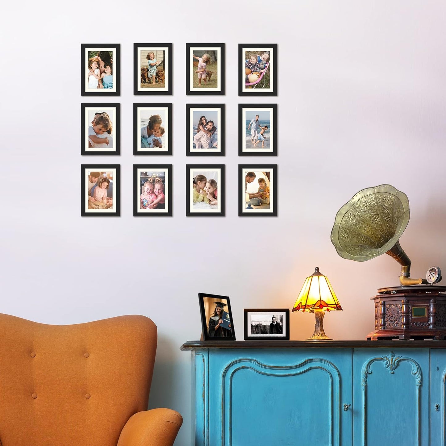 4X6 Picture Frame Set of 10, Display Pictures 3.5X5 with Mat or 4X6 Without, Multi Photo Frames Collage for Wall or Tabletop Display, Black