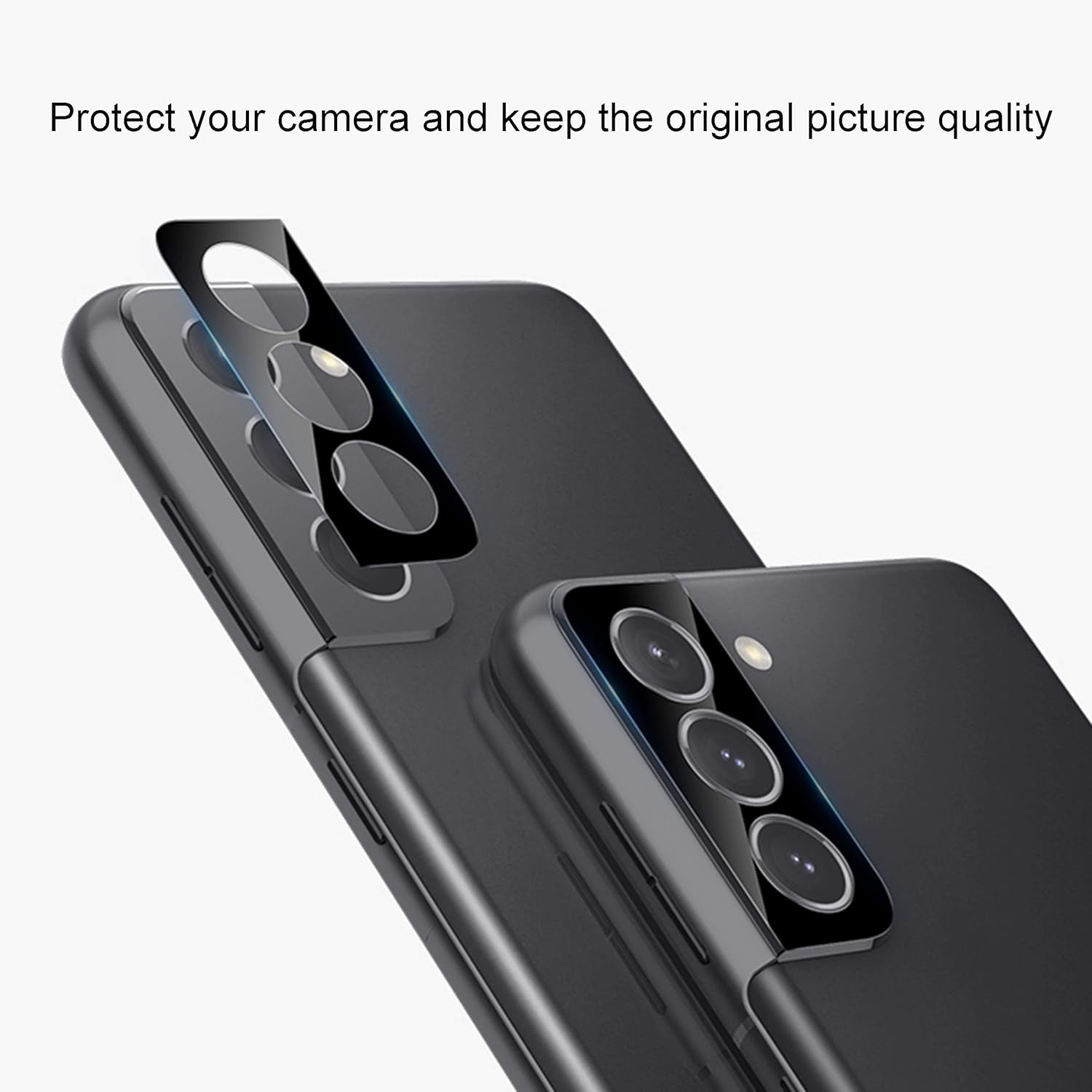 Glass Screen Protector for Galaxy S21Fe 3Pack + 2Pack Camera Lens Tempered Glass Fingerprint Unlock Compatible 0.33Mm Ultra Clear Anti-Scratch Case Friendly