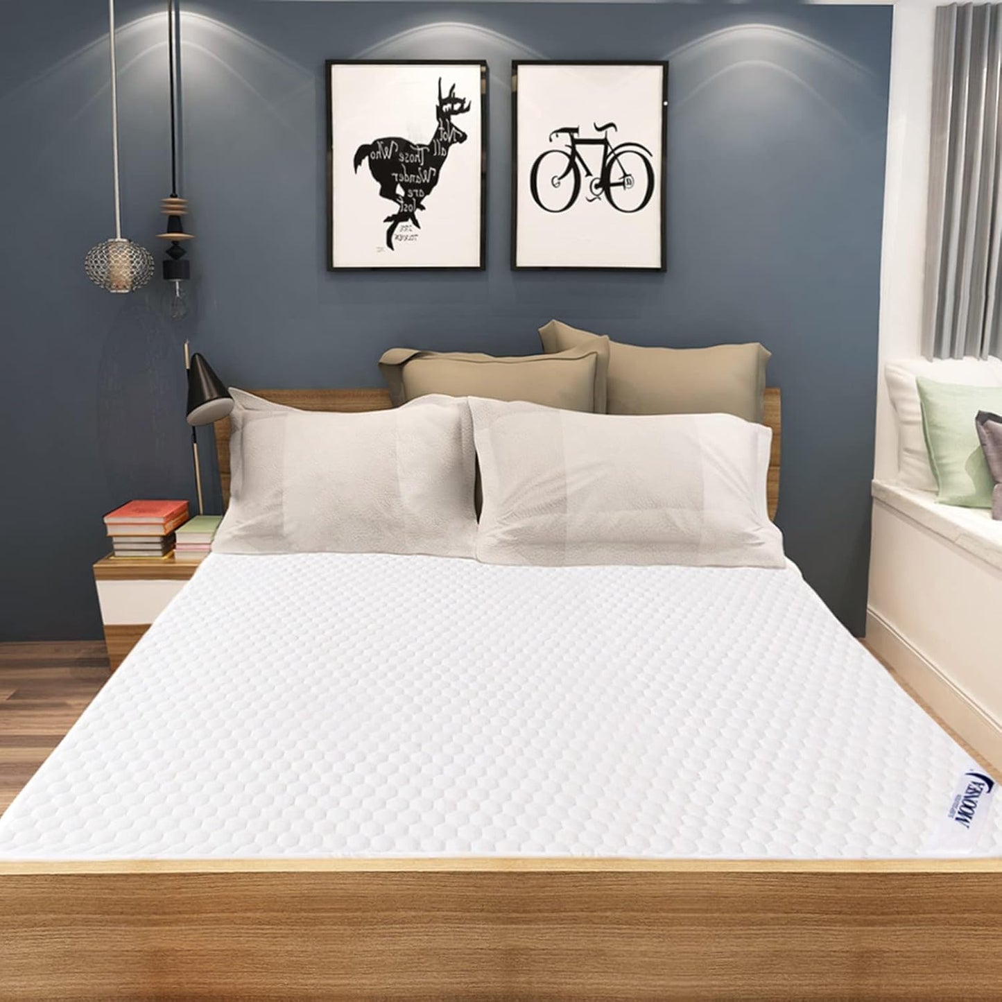 Twin Mattress Protector Waterproof Cooling Twin Size Mattress Cover Pad for Kids, Viscose 3D Air Breathable Fabric, Noiseless, Fitted 8-14 Inch Deep Pocket