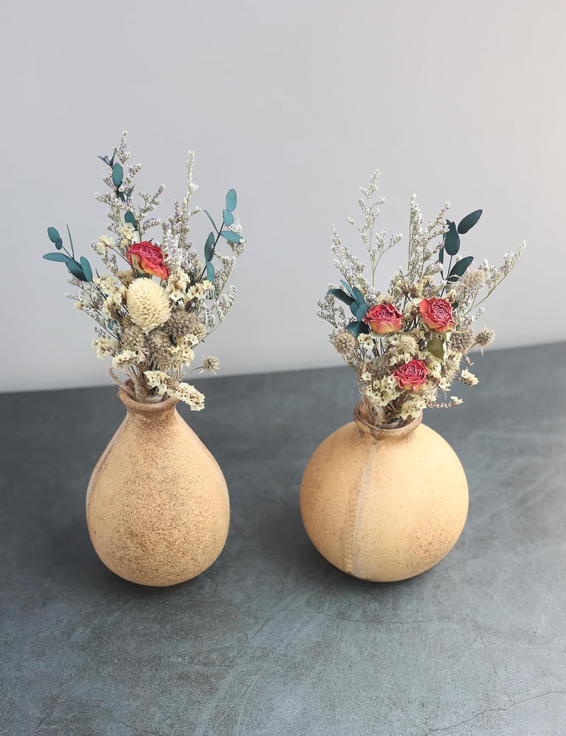 Mini Dried Flower Bouquet (Pack of 6), Rose Bouquets, Party Favours, Bohemian Plate Decoration, Birthday Cake Dried Flower Gift Box Companion, Photography Props (Rose)
