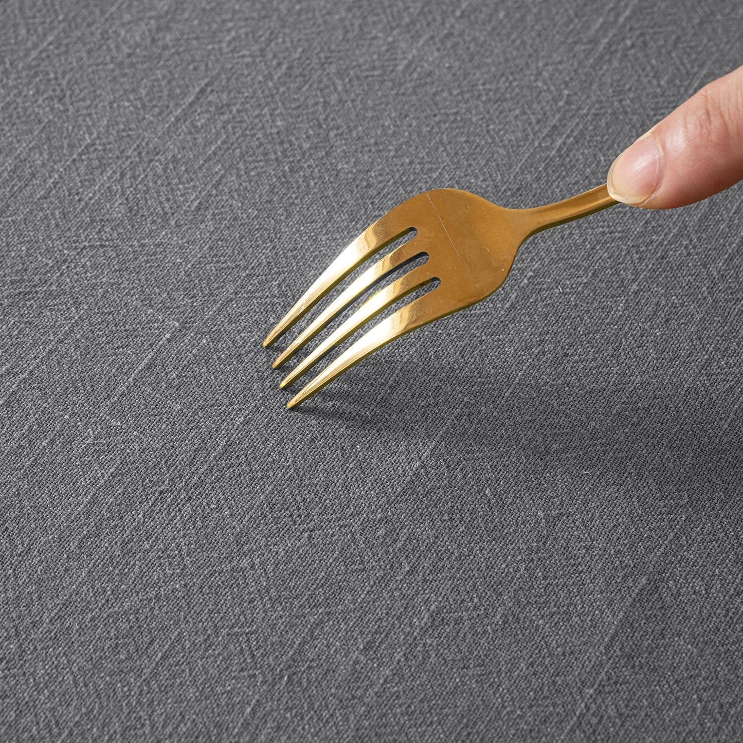 Linen Cotton Blend Tablecloth Rectangle, Luxury Waterproof Stain Resistant Durable Farmhouse Oblong Table Cloth for Dining Party Christmas Weddings Birthday, 52 X 84 Inch, Light Grey