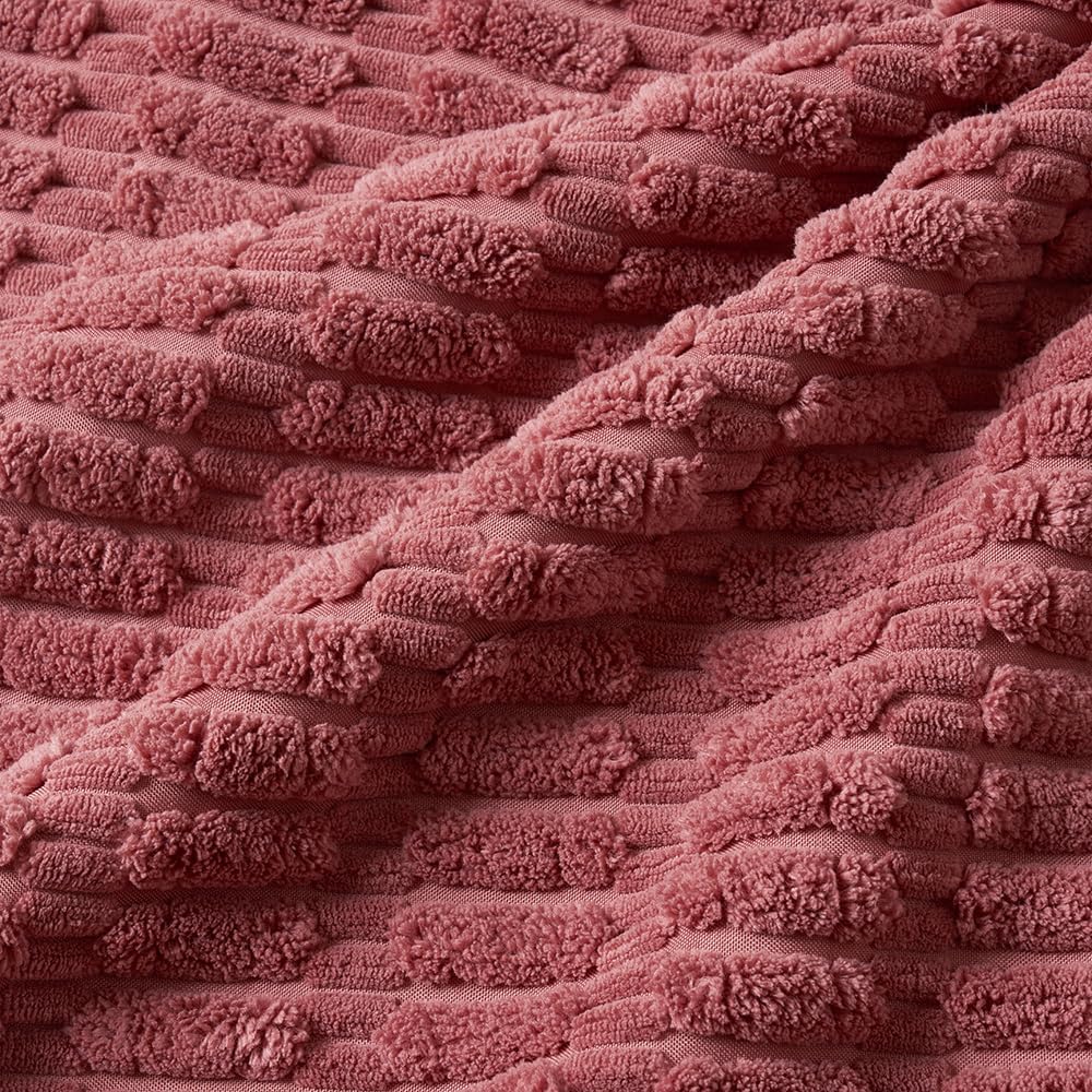 Pack of 4 Corduroy Decorative Throw Pillow Covers 16X16 Inch Soft Boho Striped Pillow Covers Modern Farmhouse Home Decor for Sofa Living Room Couch Bed Cranberry Red