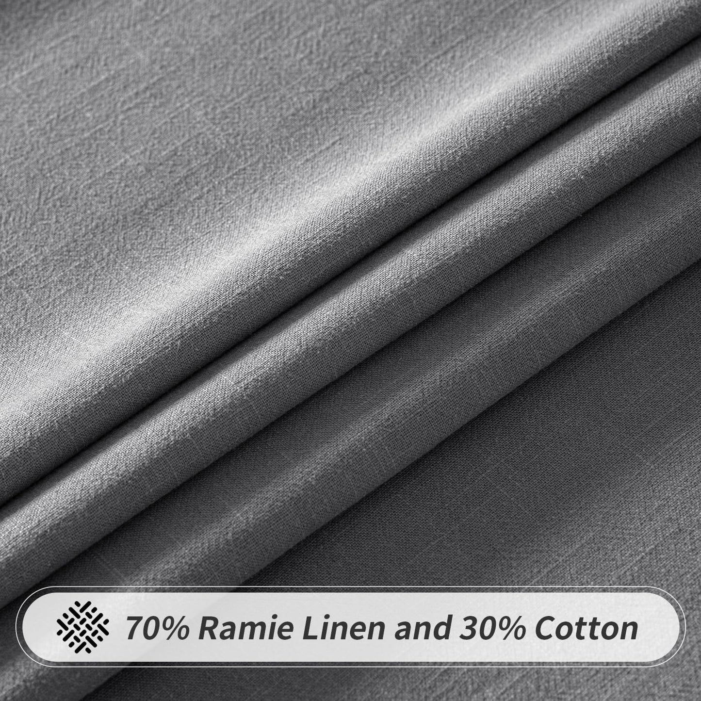 Linen Cotton Blend Tablecloth Rectangle, Luxury Waterproof Stain Resistant Durable Farmhouse Oblong Table Cloth for Dining Party Christmas Weddings Birthday, 52 X 84 Inch, Light Grey