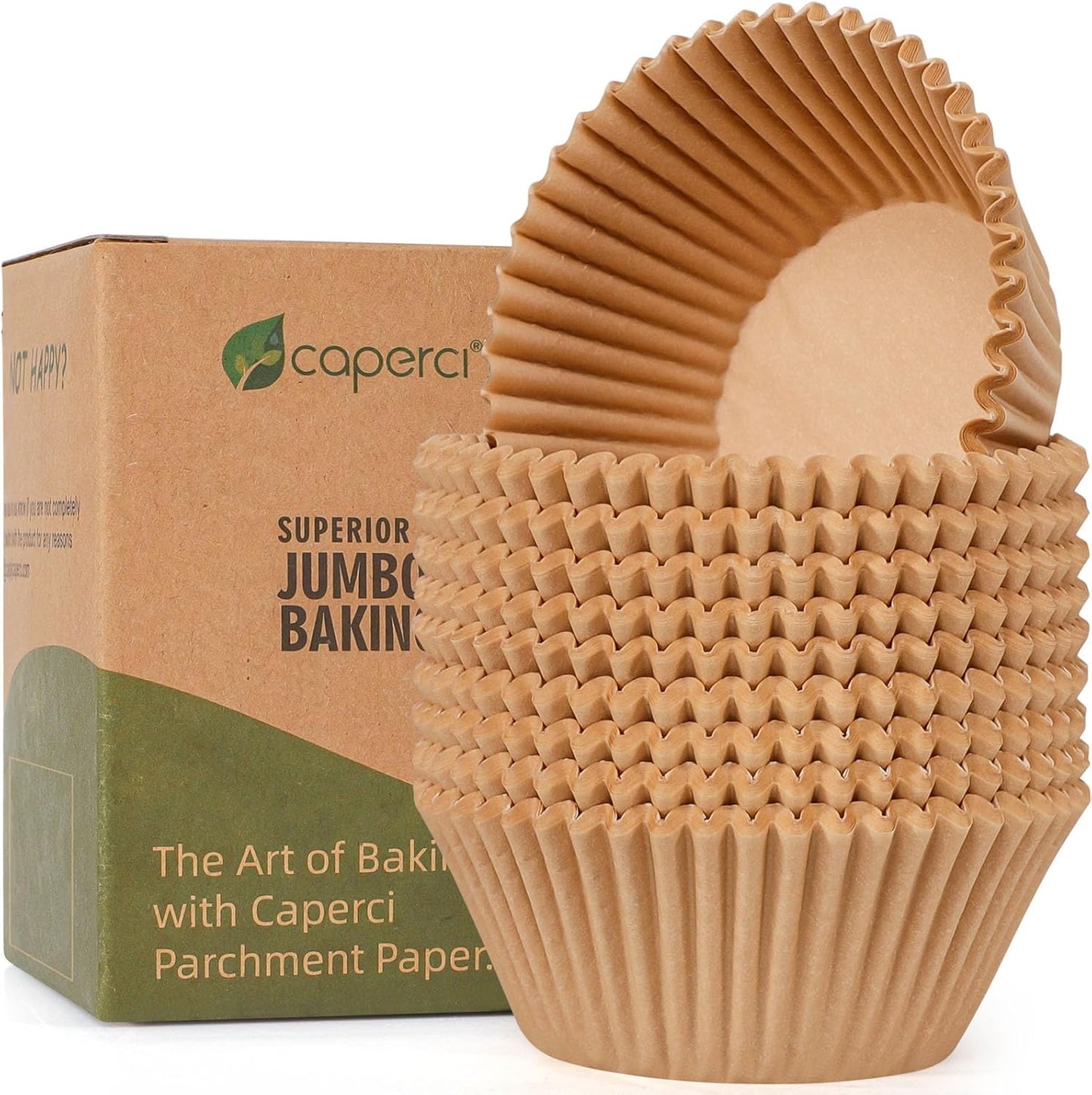 Parchment 200Pcs Jumbo Muffin Liners for Baking - Natural Paper Large Cupcake Liners for Jumbo Muffin Pan, Balanced Non-Stick/Excellent Grease-Proof, No Smell, Food Grade (Natural)