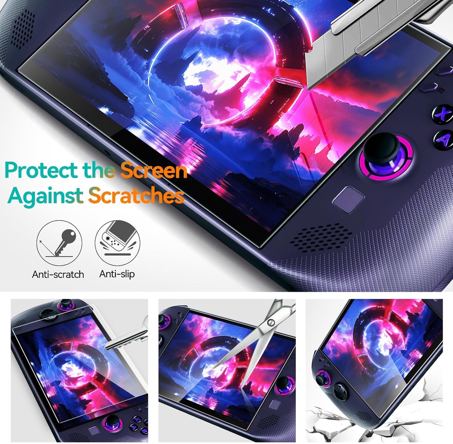 2 Pack Screen Protector for Lenovo Legion Go S Handheld 2025 with Alignment Frame, Tempered Glass, 8 Inch Full Coverage, Transparent Ultra HD, Anti-Scratch, Anti-Fingerprint