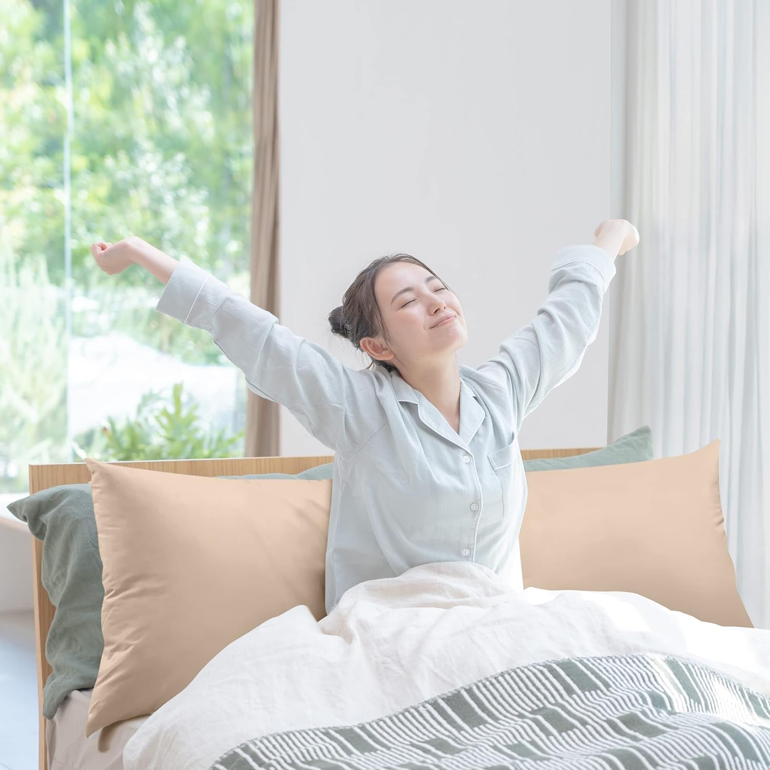 Full Body Pillow for Adults (Beige, 20 X 54 Inch), Long Pillow Insert for Sleeping, Ideal for Side Sleepers