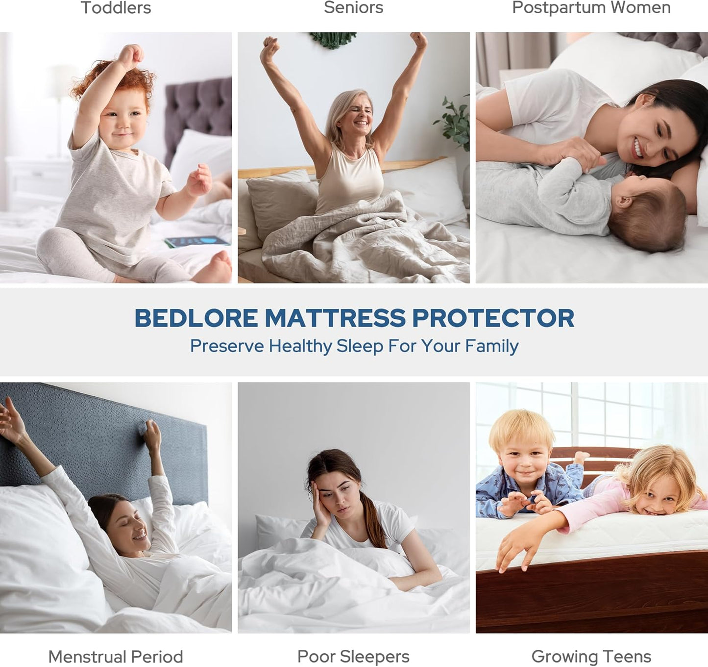 Waterproof Mattress Protector, Twin Size Mattress Pad with Deep Pocket 6"-15" Depth, Soft Breathable Dirt-Proof Single Bed Mattress Cover for Bedroom, Dorm Room (Gray)